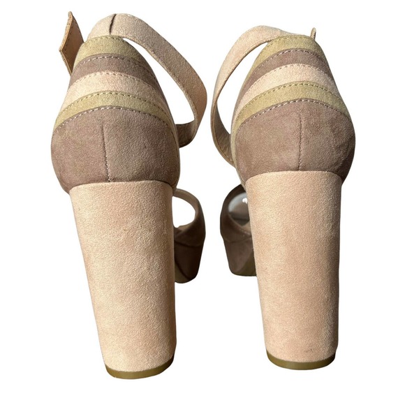 BAMBO Platform Ankle Strap Heels Sandals 6.5 Block Heel COMPOSE Mauve Open Toe - Picture 8 of 12